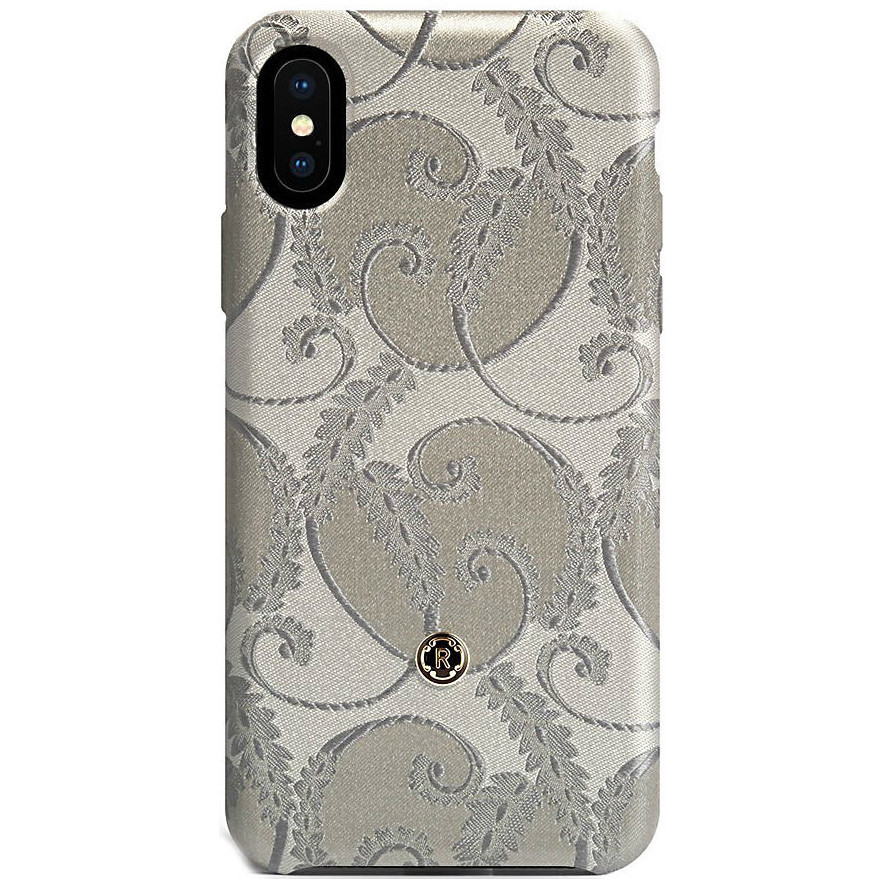 Чехол Revested iPhone X Silk collection, серебро Флоренции