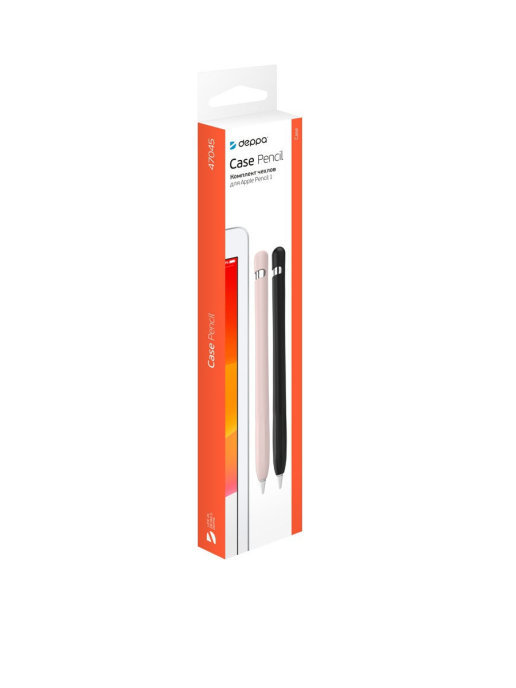 Комплект чехлов Deppa для Apple Pencil 1, черный/розовый